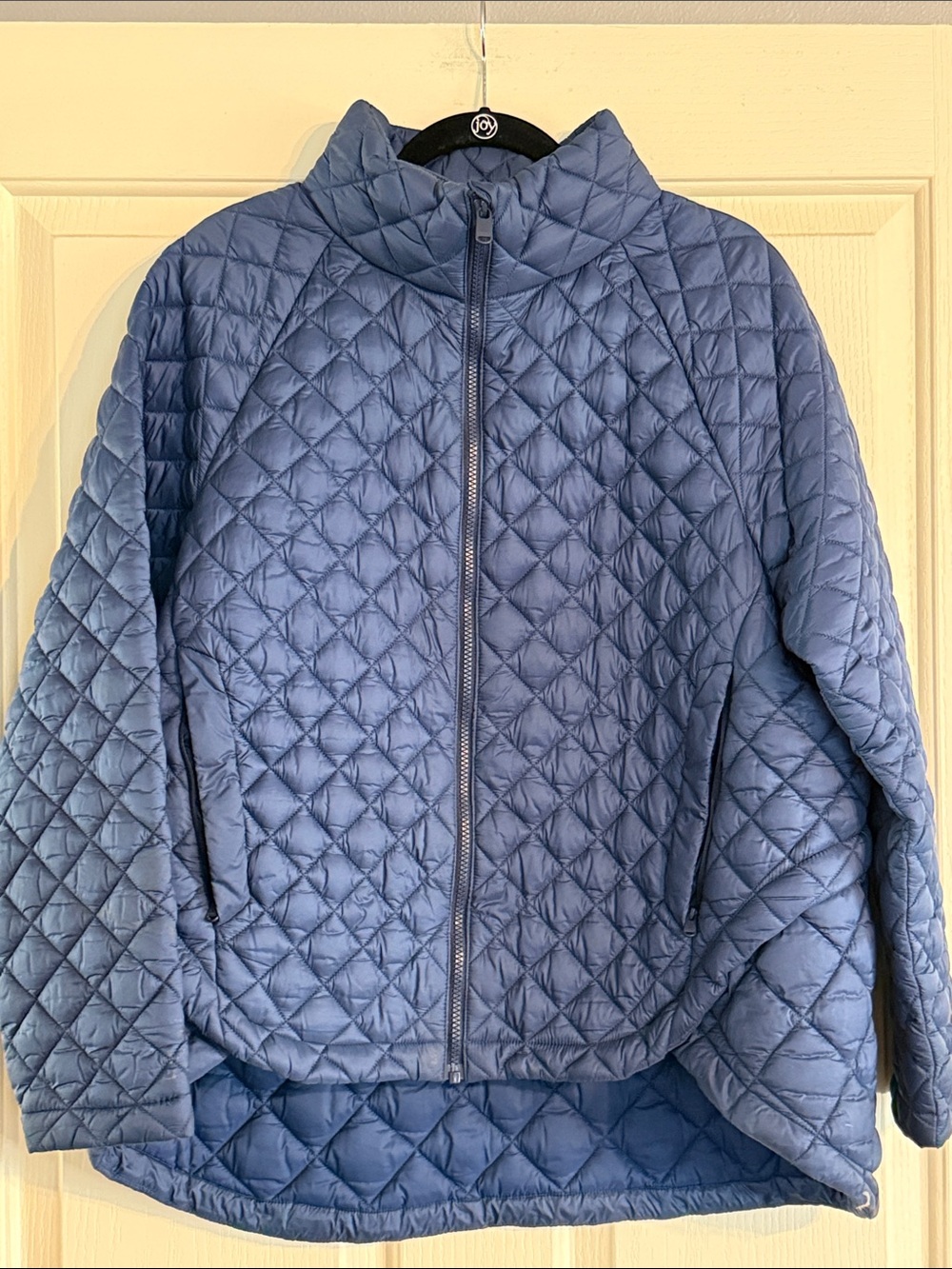 Athleta Quilted Steel Blue Full-Zip Puffer Jacket